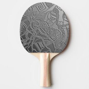 Abstraktes Doodle-Muster Ping Pong Paddle