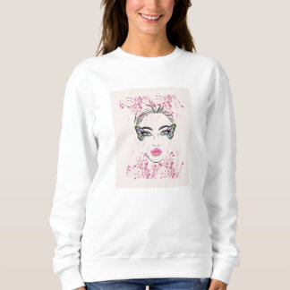 Abstraktes modernes Frauenporträt  Aquarel T-Shirt Sweatshirt