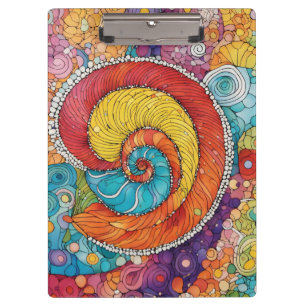 Abstraktes Schnecken Muster, multicolor Clipboard