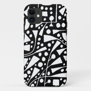 Abstraktes Weiß 120112 auf Schwarzem Case-Mate iPhone Case