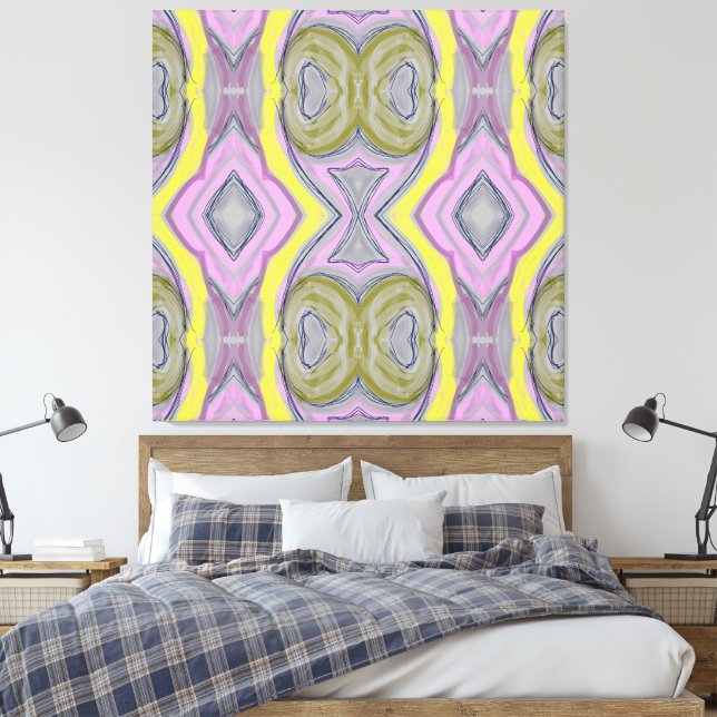 Abstrato Amarelo Canvas Print (Insitu(Bedroom))