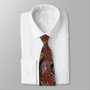 Abstrato entalhado em mogno e vermelho escuro tie