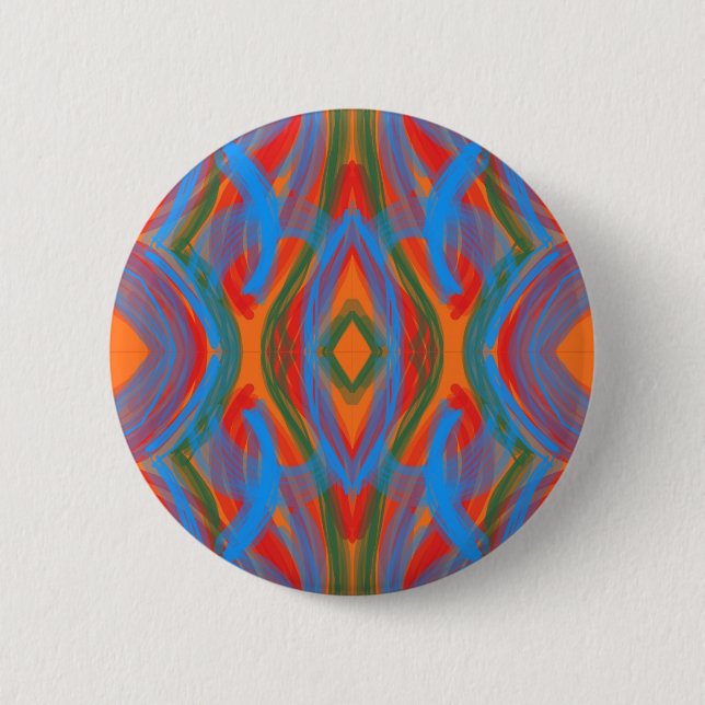 abstrato laranja 6 cm round badge (Front)