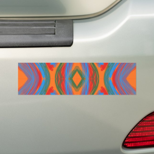 Abstrato Laranja Bumper Sticker (On Car)