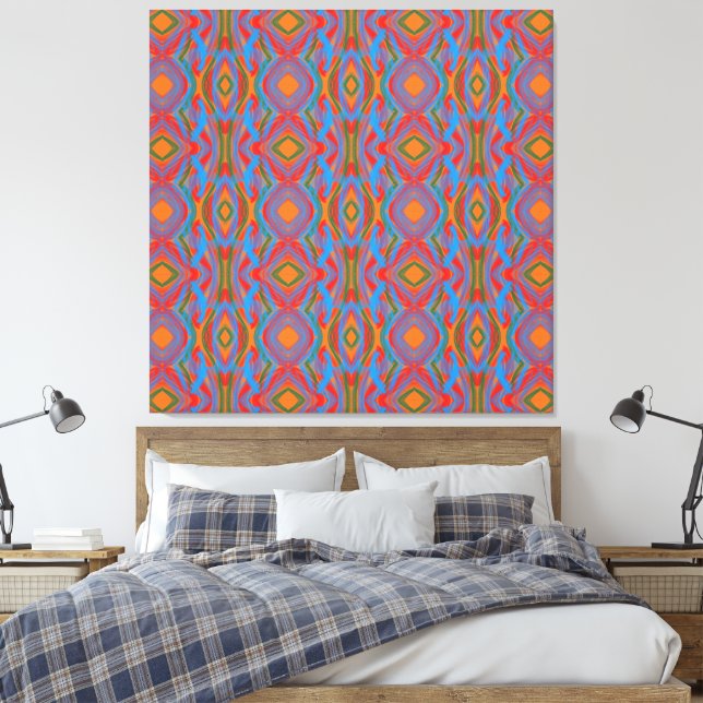 Abstrato Laranja Canvas Print (Insitu(Bedroom))