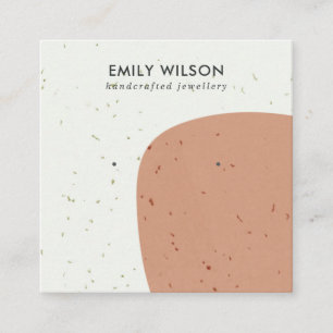 ABSTRCT CERAMIC TERRACOTTA STUD EARRING DISPLAY SQUARE BUSINESS CARD