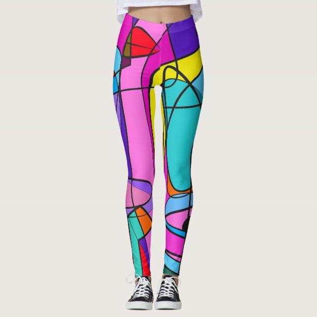 abstrct multy colour leggings (Front)