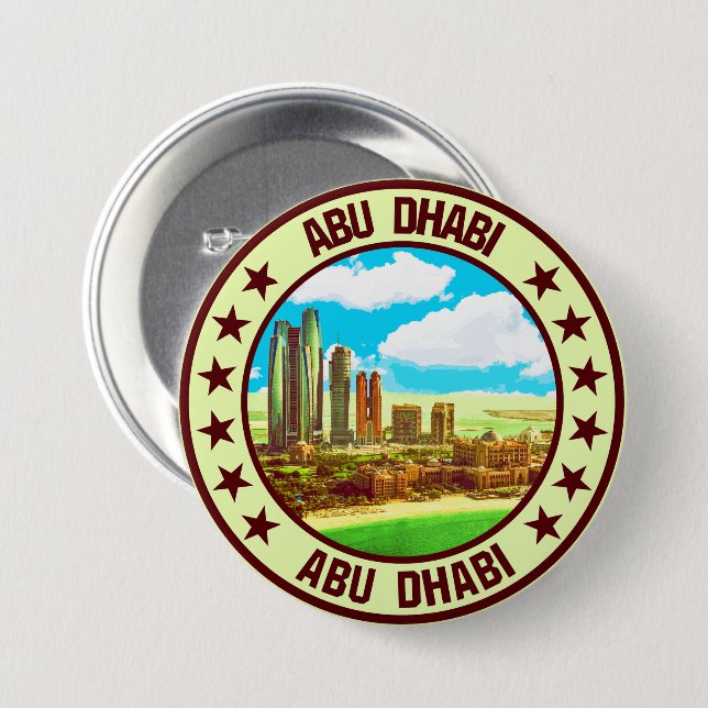 Abu Dhabi                                          7.5 Cm Round Badge (Front & Back)