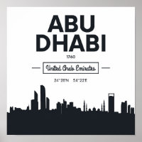 Abu Dhabi | Black and White City Coordinates
