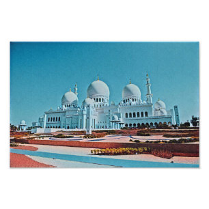 Abu Dhabi Mosque painting Photo Print