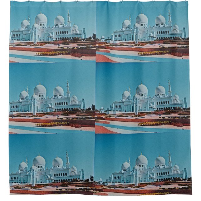 Abu Dhabi Mosque painting Shower Curtain (Front)