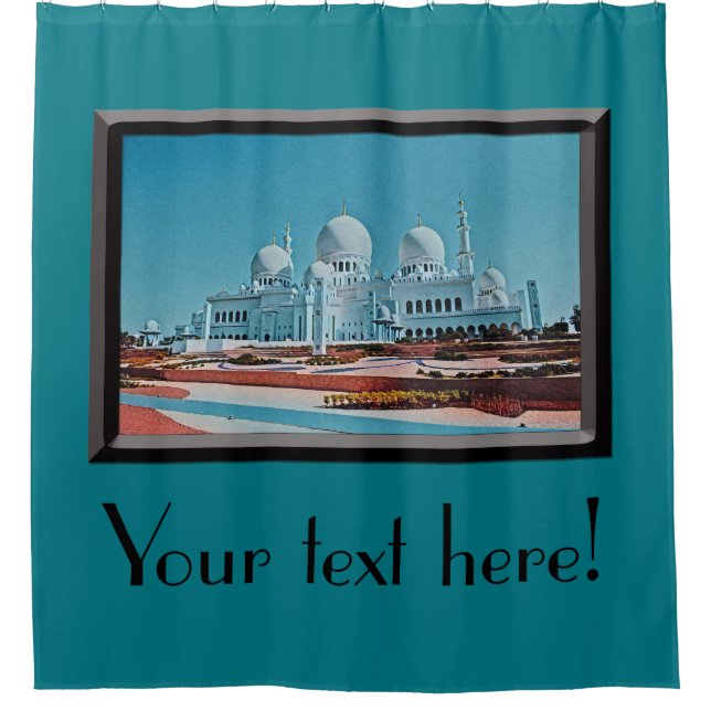 Abu Dhabi Mosque painting Shower Curtain (Front)