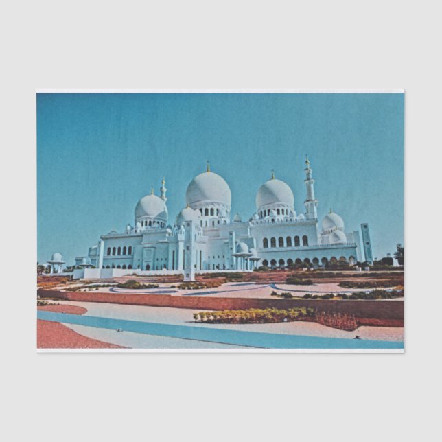 Abu Dhabi Mosque painting Tissue Paper (Front)