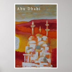 Abu Dhabi Poster Mosque Art United Arab Emirates