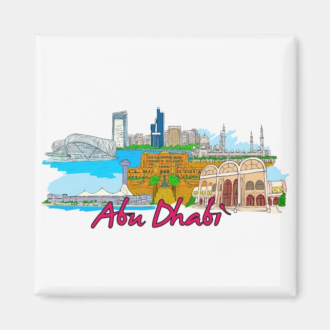 Abu Dhabi - Saudi Arabia Magnet (Front)