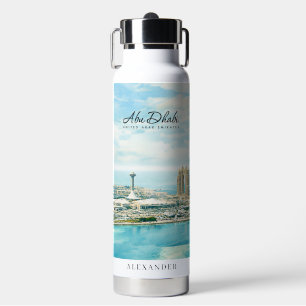 Abu Dhabi Skyline Watercolor Travel Keepsake Water Bottle