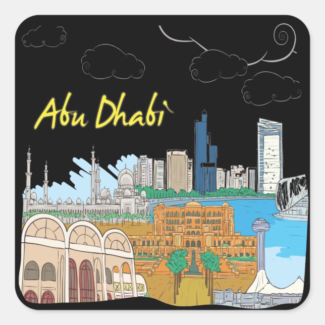 Abu Dhabi Square Sticker (Front)