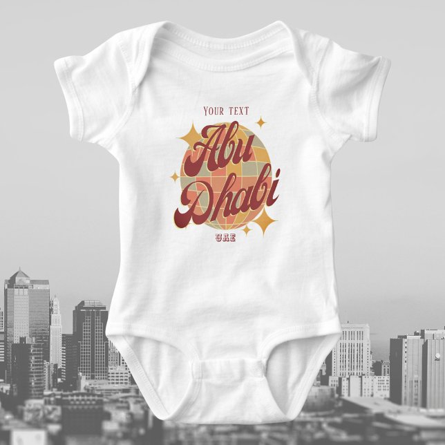 Abu Dhabi UAE holiday Retro newborn gift Baby Bodysuit (Creator Uploaded)