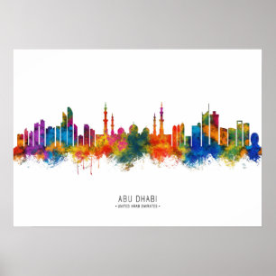Abu Dhabi UAE Skyline Poster