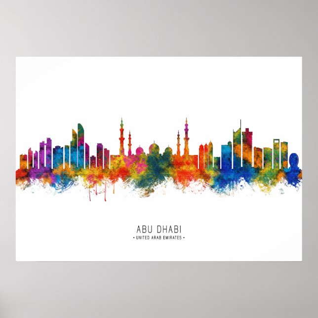 Abu Dhabi UAE Skyline Poster (Front)