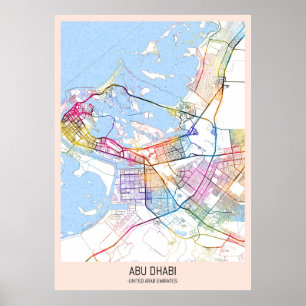 Abu Dhabi United Arab Emirates City Map Poster