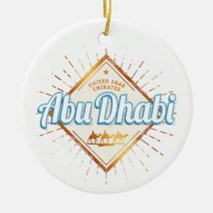 Abu Dhabi United Arab Emirates Vintage UAE Design Ceramic Tree Decoration