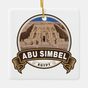 Abu Simbel Egypt Badge Ceramic Ornament
