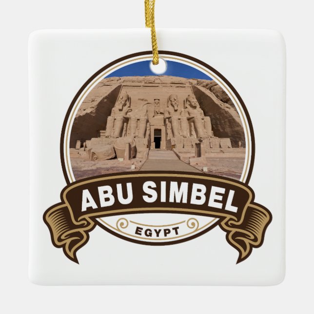 Abu Simbel Egypt Badge Ceramic Ornament (Front)