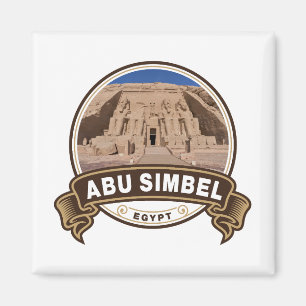 Abu Simbel Egypt Badge Magnet