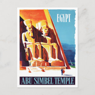 Abu Simbel Egypt vintage travel Postcard
