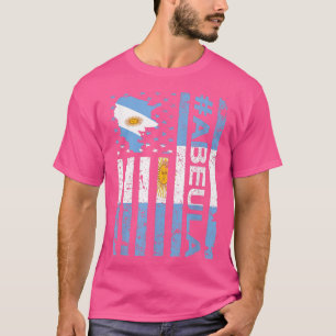 Abuela Argentinian Grandma USA Argentine Flag Mot T-Shirt