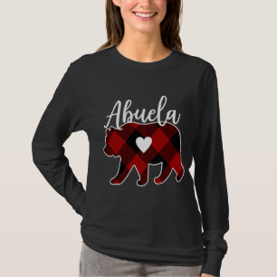 Abuela Bear Christmas Buffalo Plaid Red White And T-Shirt