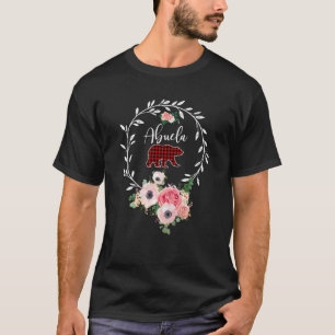 Abuela Bear Xmas Family Christmas Pajama Red Plaid T-Shirt