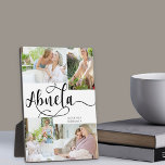 Abuela Calligraphy 4 Photo Tabletop Plaque<br><div class="desc">Personalised 4 photo plaque gift for your Abuela,  which you can personalise with your custom message,  such as I love you and your name. The photo template will display your pictures in a small photo collage of 2x landscape and 2x portrait pictures. Abuela is lettered in elegant swirly calligraphy.</div>