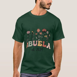 Abuela Grandma Est 2024 New Grandmother Women  fun T-Shirt