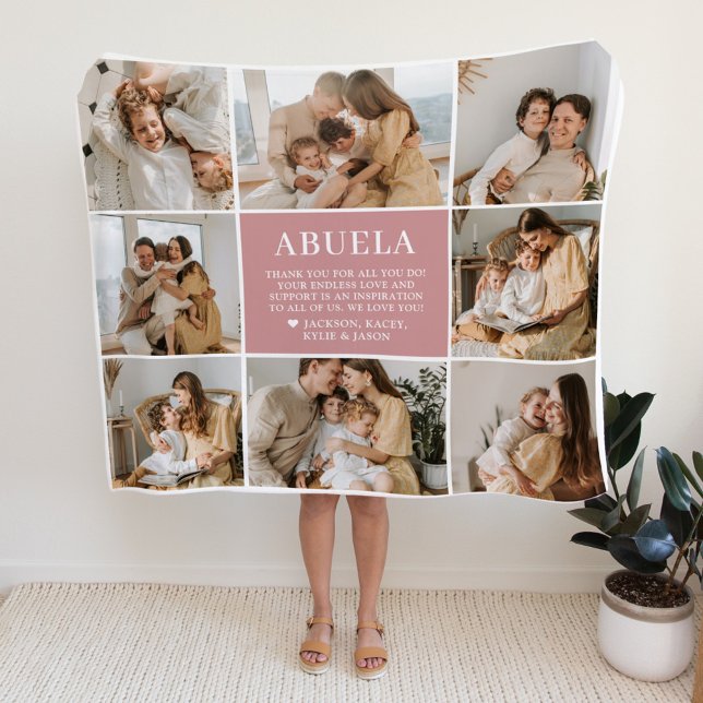 Abuela Letter Custom Personalised Fleece Blanket (Creator Uploaded)