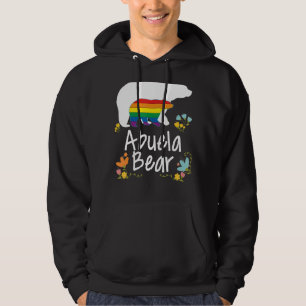 Abuela Lgbt Bear Gay Lesbian Pride Rainbow Floral  Hoodie