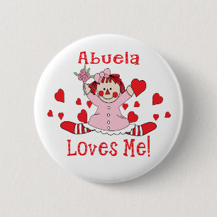 Abuela Love's me Rag Doll 6 Cm Round Badge