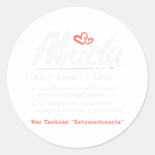 Abuela Mothers Day Gift In Spanish - Latina Grandm Classic Round Sticker