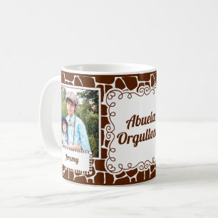 Abuela Orgullosa Grandma Giraffe Print 2 Photo Coffee Mug
