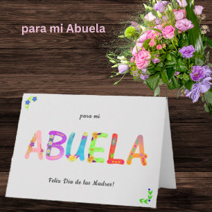Abuela Spanish Floral Bohemian Mother's Day Card