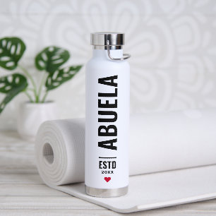  Abuela   Spanish Grandma Custom Date Simple  Water Bottle