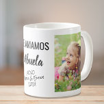 Abuela Te Amamos Personalised Photo Coffee Mug<br><div class="desc">Celebrate a beloved abuela with this custom photo design mug. You can add two photos of a grandchild or grandchildren, personalise the expression to "Te Amo" or "Te Amamos, " and personalise how she is addressed ("Abuela, " "Abuelita, " "Tita, " etc). You can also add the grandchild's or grandchildren's...</div>