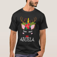 Abuela Unicorn Face Reindeer Flower Christmas Fam