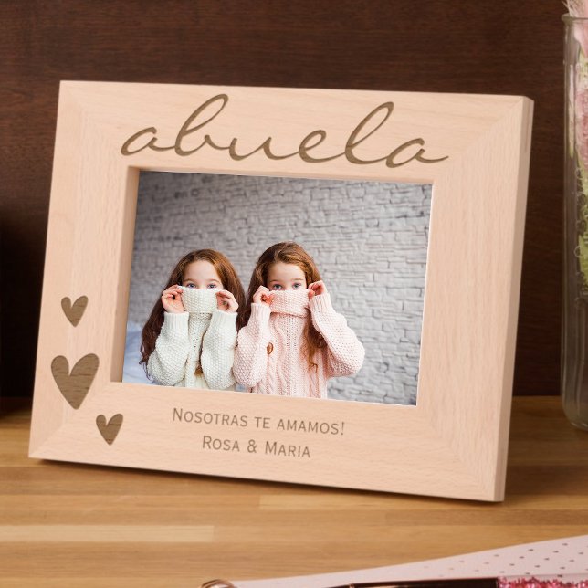 Abuela We Love You Etched Frame with Names (Creator Uploaded)