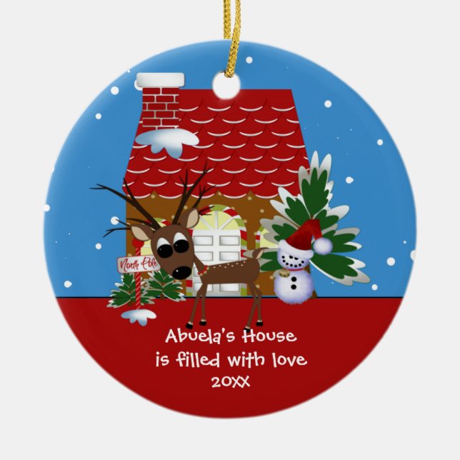 Abuela's Love House Christmas Ornament (Front)
