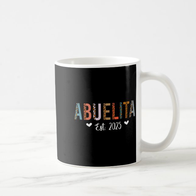 Abuelita Est 2025 Cute Grandma Leopard Print Chris Coffee Mug (Right)