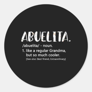 Abuelita Shirts For Women Mothers Day Idea Grandma Classic Round Sticker