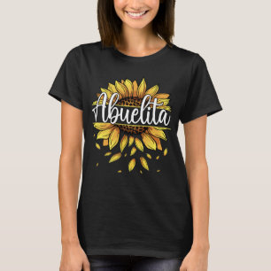 Abuelita With Yellow Sunflower Floral Graphic Moth T-Shirt
