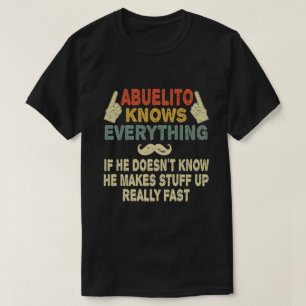 Abuelito Knows Everything Funny Grandpa Gift T-Shirt